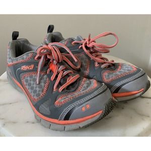 Ryka Womens N-Gage Ortho Training Gym Shoes Gray Orange Sz 6 Running Cross Fit